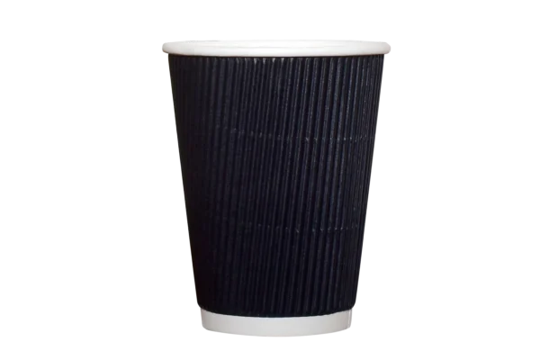 CUP 21 - RIPPLE CUP BLACK 12 OZ  20X25