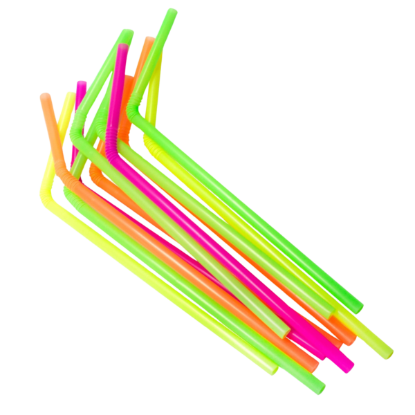 Plastic Straws MIX COLORS 8/12MM